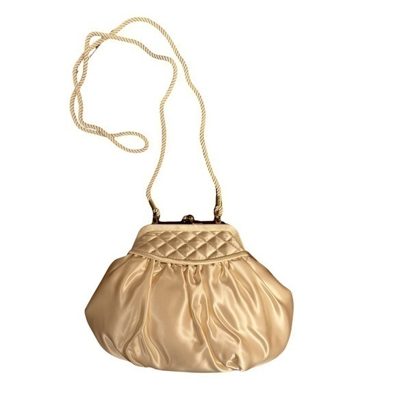 Liz Claiborne Ivory Satin Purse (Vintage 1980s) Brand New